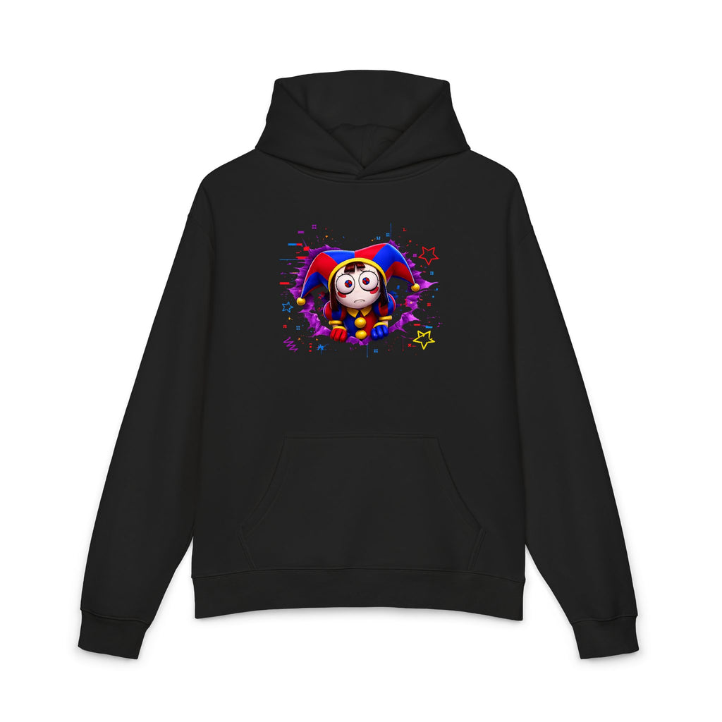 The Digital Circus Hoodie — Colorful Jester Character Pullover