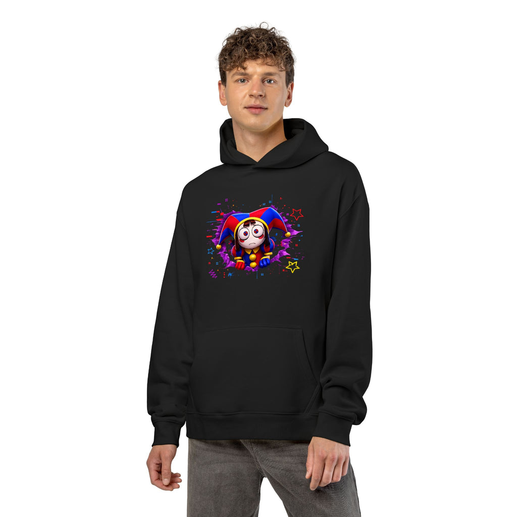 The Digital Circus Hoodie — Colorful Jester Character Pullover